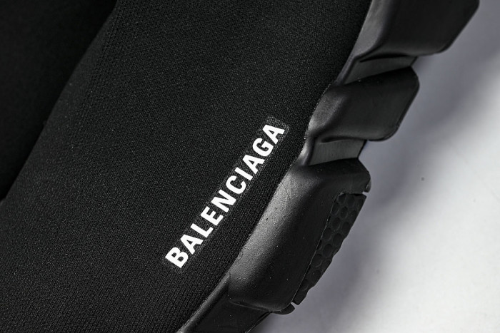 W05G0-1000 BALENCIAGA HIGH TOP MEN'S AND WOMEN'S CASUAL AND SIMPLE SPORTS SHOES BLACK/INKINESS