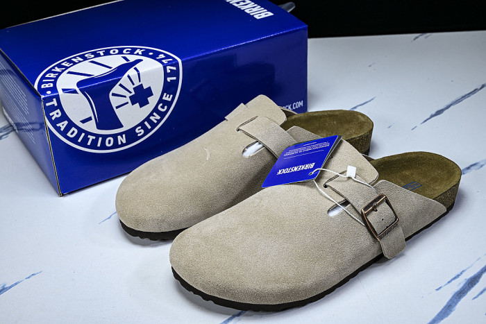 BOSTON SOFT FOOTBED HALF-SLIP-ON SANDALS GREY/GREY/GREY