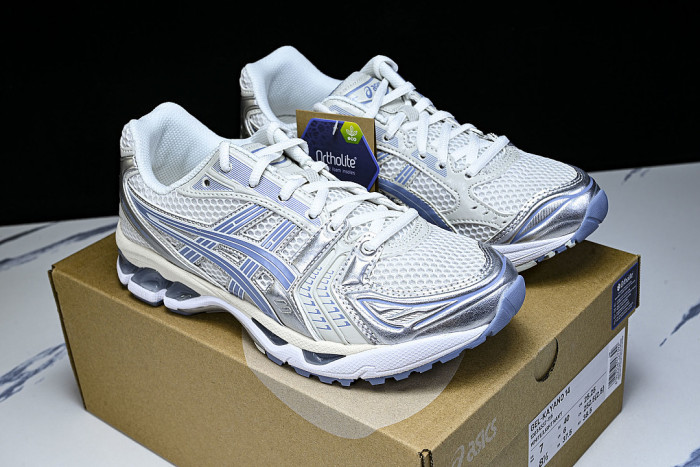 1203A537-115 GEL KAYANO 14 SPORTY AND CASUAL BREATHABLE RUNNING SHOES FOG BLUE/BLUE