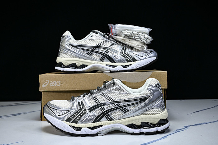 1203A566-100 GEL KAYANO 14 SPORTY AND CASUAL BREATHABLE RUNNING SHOES BEIGE/OFF WHITE