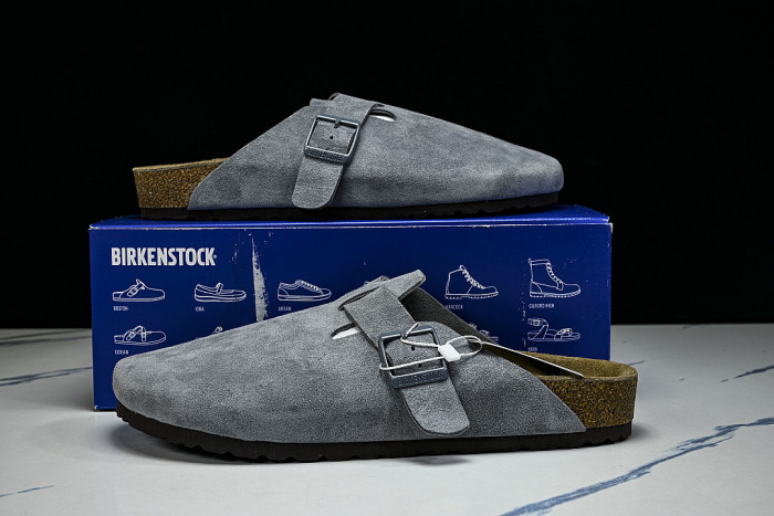 BOSTON SOFT FOOTBED HALF-SLIP-ON SANDALS GREY/GREY/GREY