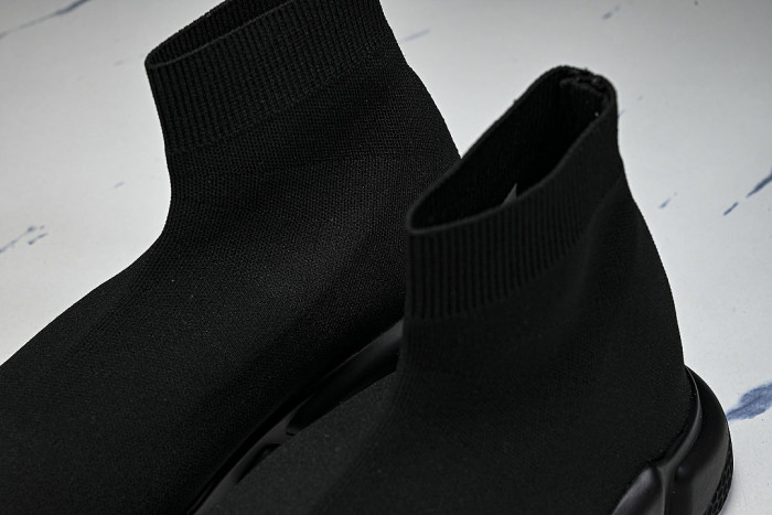 W05G0-1000 BALENCIAGA HIGH TOP MEN'S AND WOMEN'S CASUAL AND SIMPLE SPORTS SHOES BLACK/INKINESS