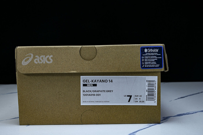 1201A019-001 GEL KAYANO 14 SPORTY AND CASUAL BREATHABLE RUNNING SHOES BLACK/INKINESS