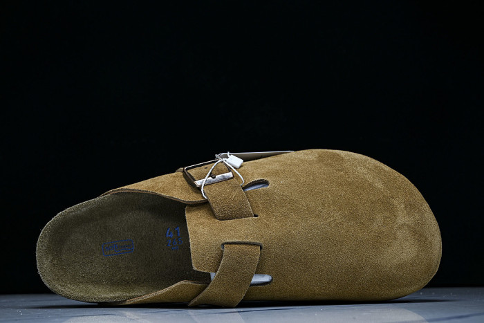 BOSTON SOFT FOOTBED HALF-SLIP-ON SANDALS BROWN/BROWN/BROWN