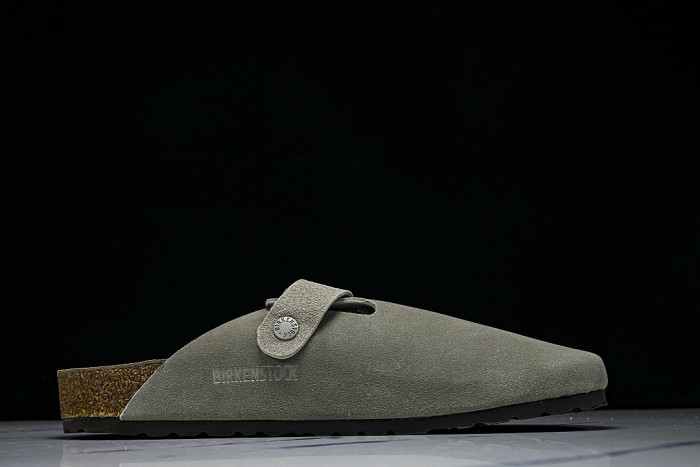 BOSTON SOFT FOOTBED HALF-SLIP-ON SANDALS KHAKI/KHAKI/KHAKI
