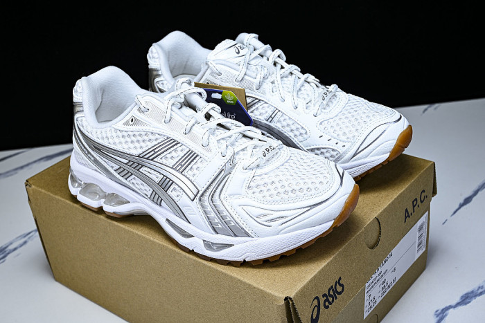 1203A727-100 GEL KAYANO 14 SPORTY AND CASUAL BREATHABLE RUNNING SHOES SILVER/WHITE