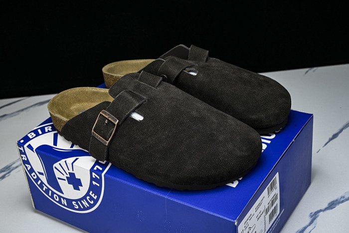 BOSTON SOFT FOOTBED MEN'S AND WOMEN'S HALF-DRAG SANDALS BLACK/INKINESS