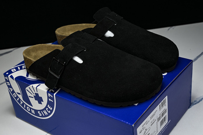 BOSTON SOFT FOOTBED MEN'S AND WOMEN'S HALF DRAG SANDALS BLACK/INKINESS