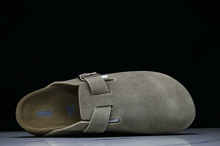 BOSTON SOFT FOOTBED HALF-SLIP-ON SANDALS BROWN/BROWN/BROWN