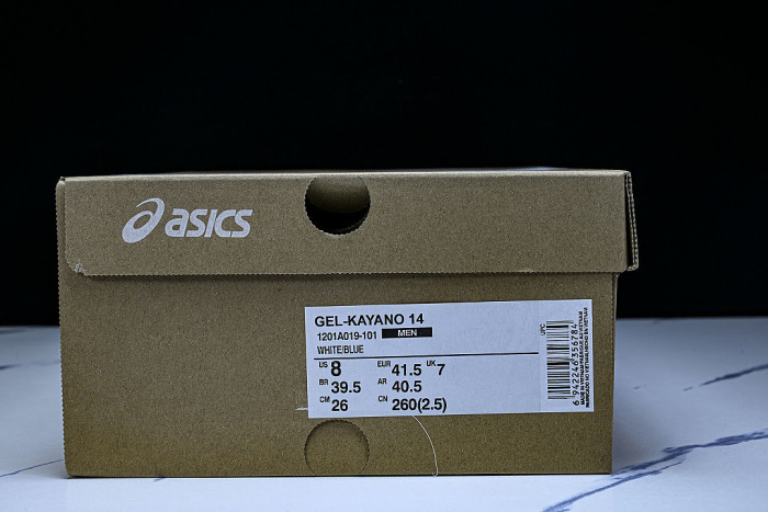 1201A019-101 GEL-KAYANO 14 WHITE/TUNA BLUE