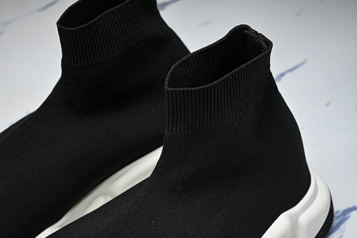 W05G9-1000 BALENCIAGA HIGH TOP MEN'S AND WOMEN'S CASUAL AND SIMPLE SPORTS SHOES BLACK/INKINESS