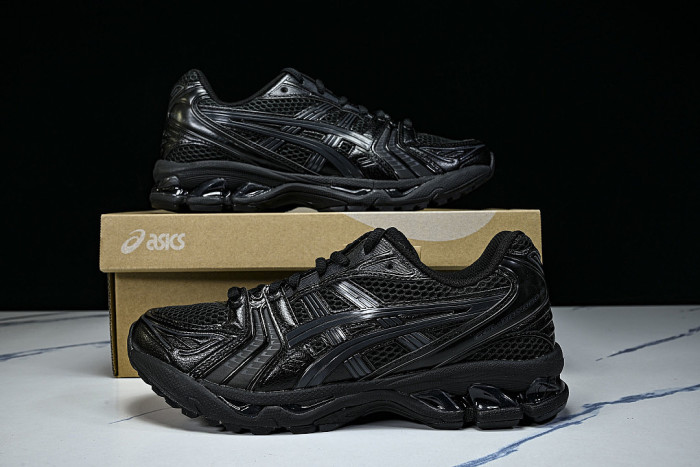 1201A019-001 GEL KAYANO 14 SPORTY AND CASUAL BREATHABLE RUNNING SHOES BLACK/INKINESS
