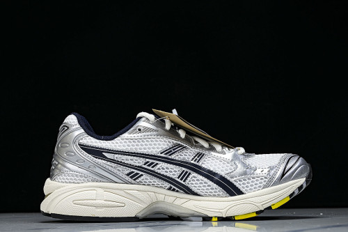 1201A457-101 GEL KAYANO 14 SPORTY AND CASUAL BREATHABLE RUNNING SHOES WHITE/SILVER