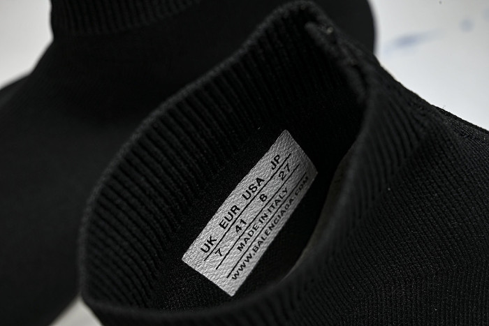 W05G9-1000 BALENCIAGA HIGH TOP MEN'S AND WOMEN'S CASUAL AND SIMPLE SPORTS SHOES BLACK/INKINESS