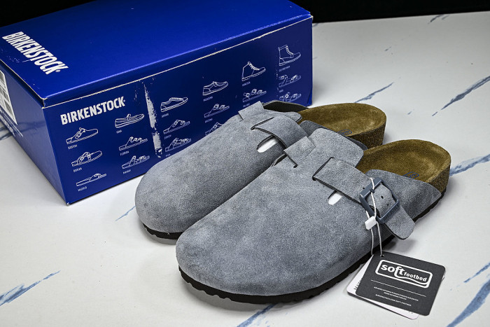 BOSTON SOFT FOOTBED HALF-SLIP-ON SANDALS GREY/GREY/GREY
