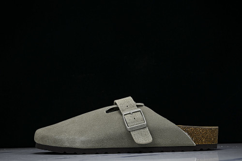 BOSTON SOFT FOOTBED HALF-SLIP-ON SANDALS KHAKI/KHAKI/KHAKI