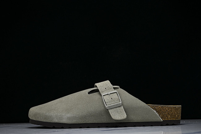 BOSTON SOFT FOOTBED HALF-SLIP-ON SANDALS KHAKI/KHAKI/KHAKI