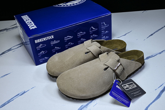 BOSTON SOFT FOOTBED HALF-SLIP-ON SANDALS BEIGE/BEIGE/BEIGE