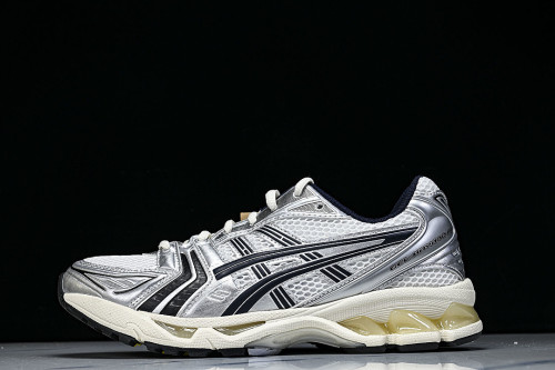 1201A457-101 GEL KAYANO 14 SPORTY AND CASUAL BREATHABLE RUNNING SHOES WHITE/SILVER