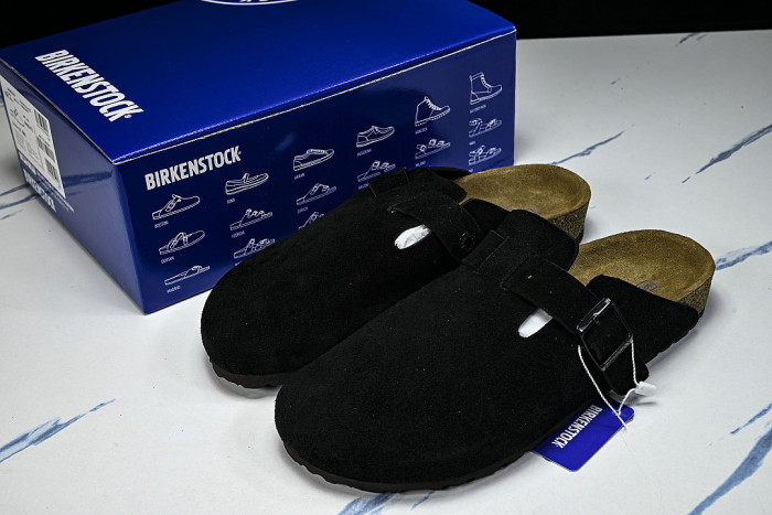 BOSTON SOFT FOOTBED MEN'S AND WOMEN'S HALF DRAG SANDALS BLACK/INKINESS