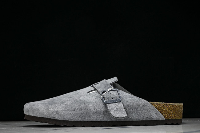 BOSTON SOFT FOOTBED HALF-SLIP-ON SANDALS GREY/GREY/GREY