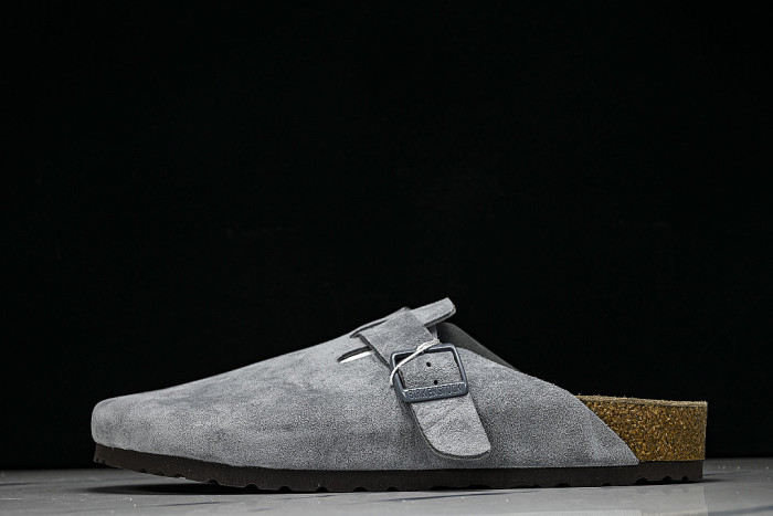 BOSTON SOFT FOOTBED HALF-SLIP-ON SANDALS GREY/GREY/GREY