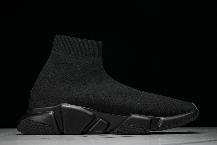 W05G0-1000 BALENCIAGA HIGH TOP MEN'S AND WOMEN'S CASUAL AND SIMPLE SPORTS SHOES BLACK/INKINESS