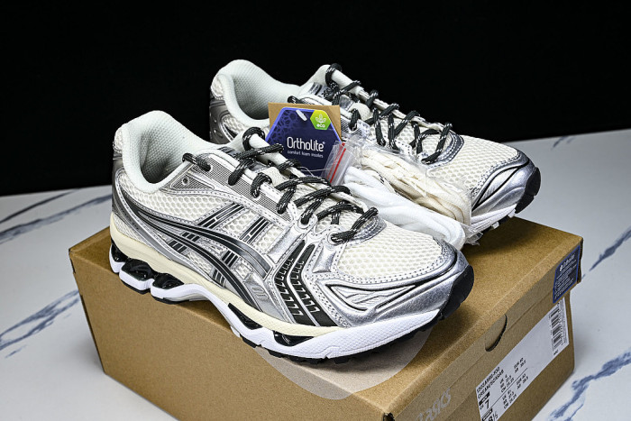 1203A566-100 GEL KAYANO 14 SPORTY AND CASUAL BREATHABLE RUNNING SHOES BEIGE/OFF WHITE