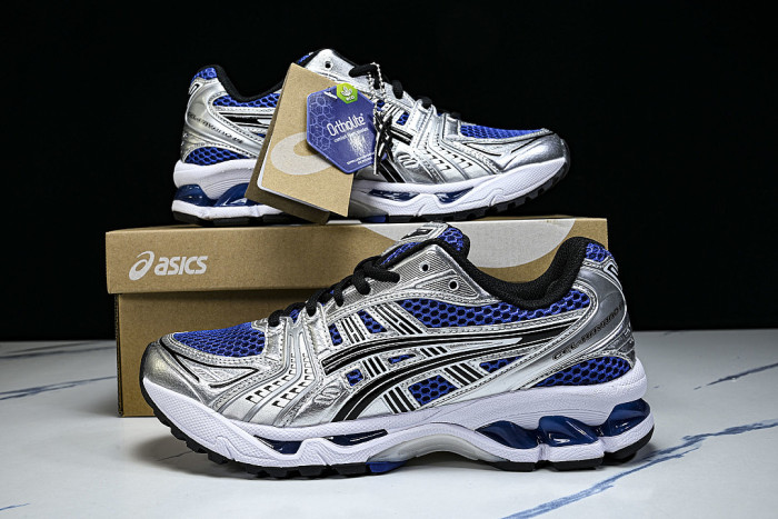 1201A019-401 GEL KAYANO 14 SPORTY AND CASUAL BREATHABLE RUNNING SHOES KLEIN BLUE/NAVY BLUE