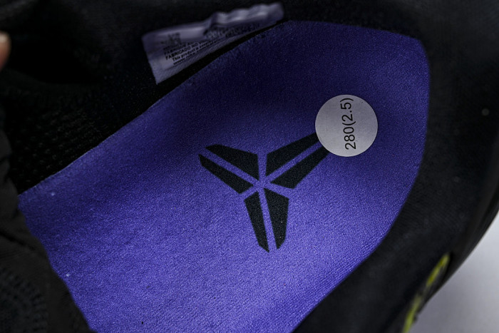 IQ6261-001 KOBE 6 PROTRO BLACK/VENOM GREEN/PURPLE VENOM