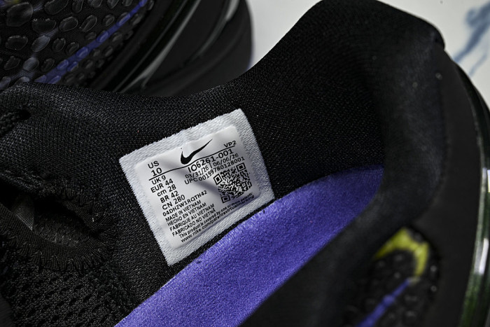 IQ6261-001 KOBE 6 PROTRO BLACK/VENOM GREEN/PURPLE VENOM