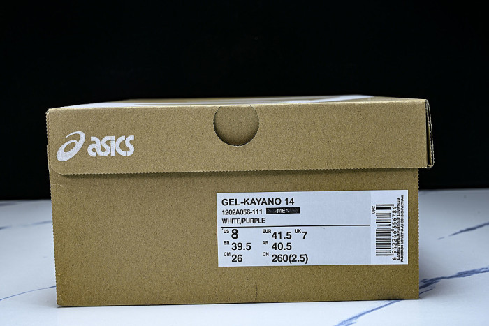 1202A056-111 GEL KAYANO 14 SPORTY AND CASUAL BREATHABLE RUNNING SHOES PURPLE/DARK PURPLE