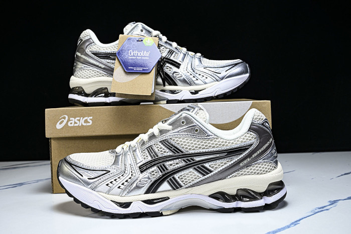 1201A019-108 GEL KAYANO 14 SPORTY AND CASUAL BREATHABLE RUNNING SHOES BEIGE/OFF WHITE