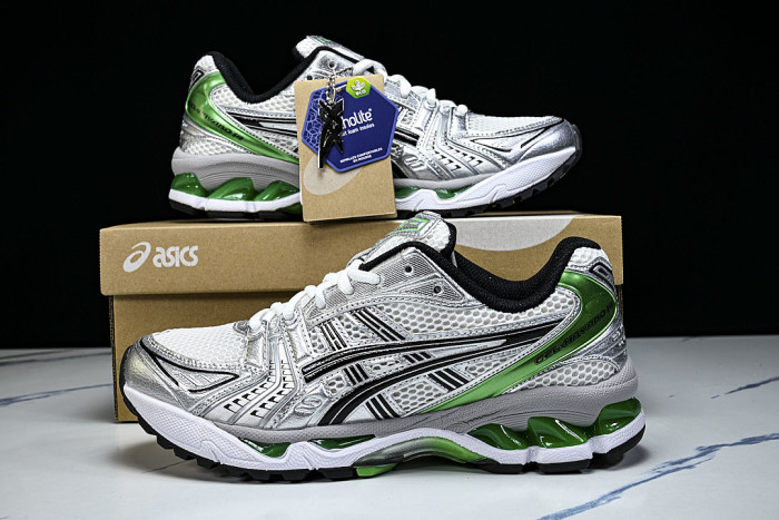 1201A019-110 GEL KAYANO 14 SPORTY AND CASUAL BREATHABLE RUNNING SHOES DARK GREEN/GREEN
