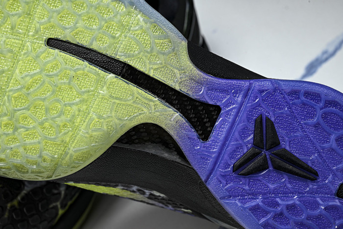 IQ6261-001 KOBE 6 PROTRO BLACK/VENOM GREEN/PURPLE VENOM