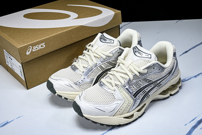 1201A019-200 GEL KAYANO 14 SPORTY AND CASUAL BREATHABLE RUNNING SHOES WHITE/BEIGE