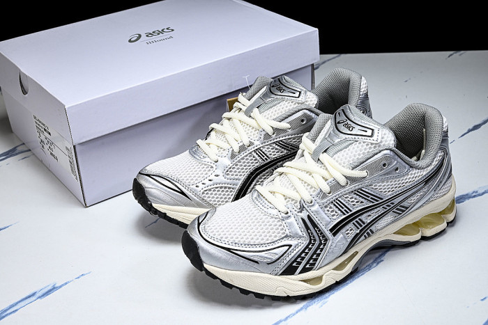1201A457-101 GEL KAYANO 14 SPORTY AND CASUAL BREATHABLE RUNNING SHOES SILVER/BLACK