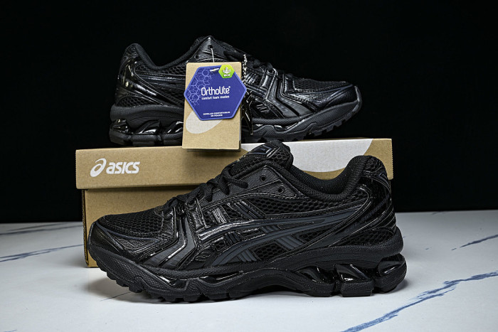 1201A019-001 GEL KAYANO 14 SPORTY AND CASUAL BREATHABLE RUNNING SHOES BLACK/INKINESS