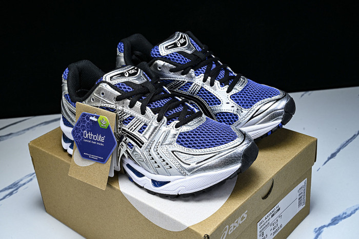1201A019-401 GEL KAYANO 14 SPORTY AND CASUAL BREATHABLE RUNNING SHOES KLEIN BLUE/NAVY BLUE