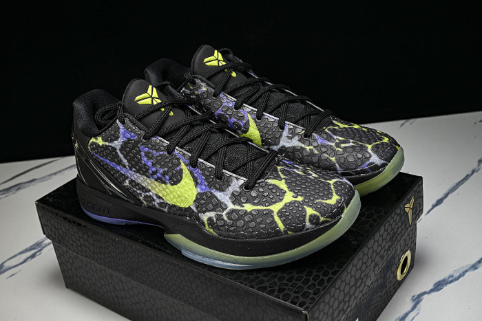 IQ6261-001 KOBE 6 PROTRO BLACK/VENOM GREEN/PURPLE VENOM