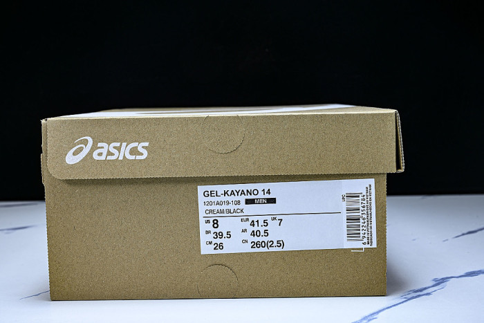 1201A019-108 GEL KAYANO 14 SPORTY AND CASUAL BREATHABLE RUNNING SHOES BEIGE/OFF WHITE