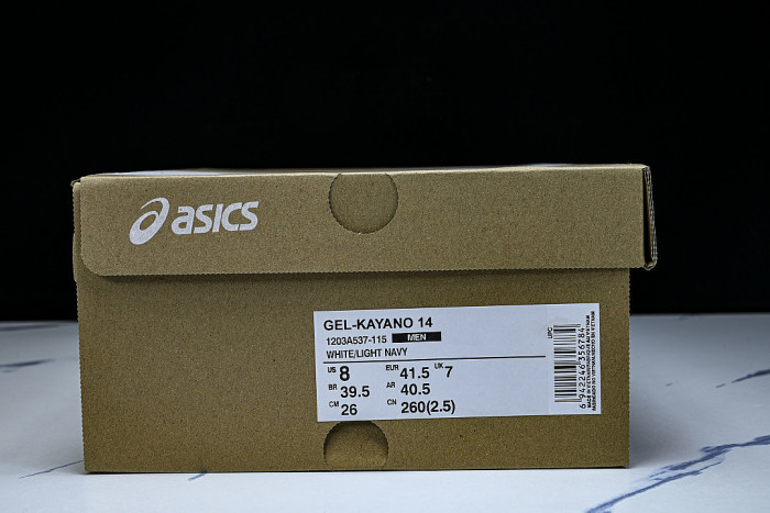 1203A537-115 GEL-KAYANO 14 WHITE/LIGHT NAVY