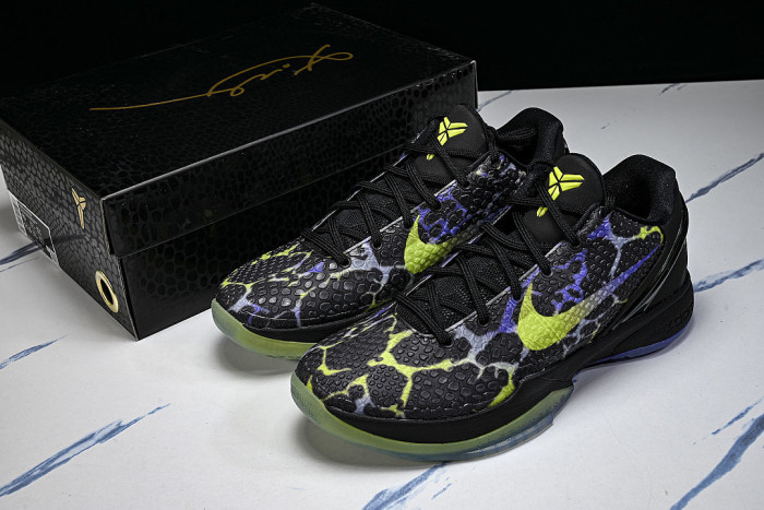 IQ6261-001 KOBE 6 PROTRO BLACK/VENOM GREEN/PURPLE VENOM