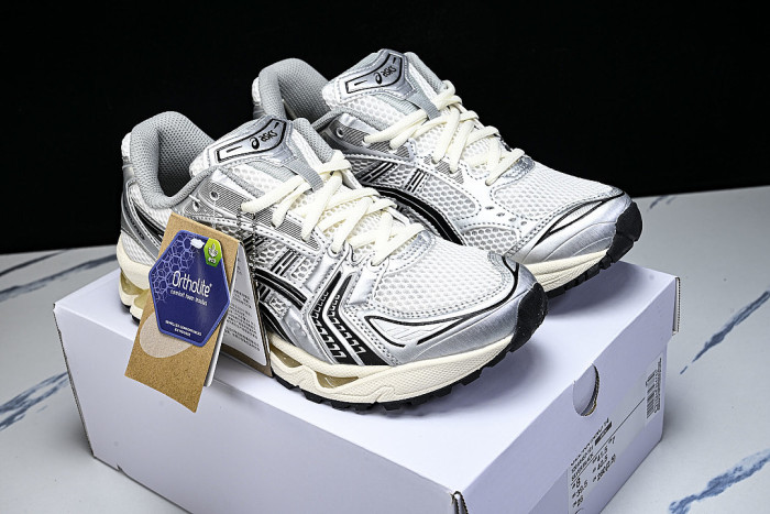 1201A457-101 GEL KAYANO 14 SPORTY AND CASUAL BREATHABLE RUNNING SHOES SILVER/BLACK