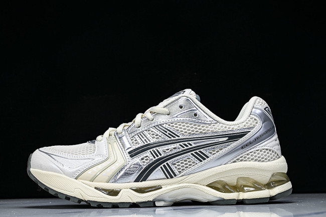 1201A019-200 GEL KAYANO 14 SPORTY AND CASUAL BREATHABLE RUNNING SHOES WHITE/BEIGE