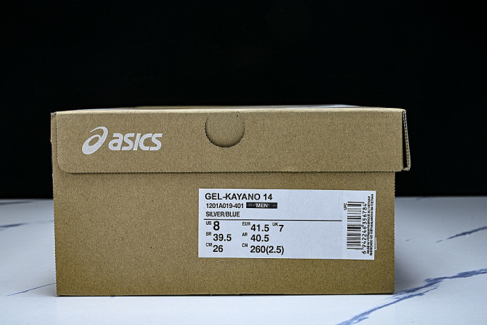 1201A019-401 GEL KAYANO 14 SPORTY AND CASUAL BREATHABLE RUNNING SHOES KLEIN BLUE/NAVY BLUE