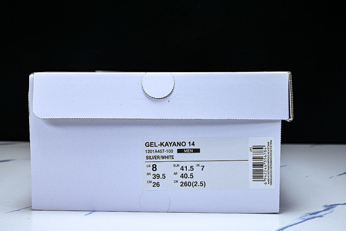 1201A457-100 GEL KAYANO 14 SPORTY AND CASUAL BREATHABLE RUNNING SHOES WHITE/PURE WHITE