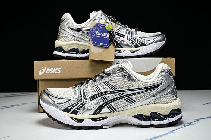 1203A566-100 GEL KAYANO 14 SPORTY AND CASUAL BREATHABLE RUNNING SHOES BEIGE/OFF WHITE