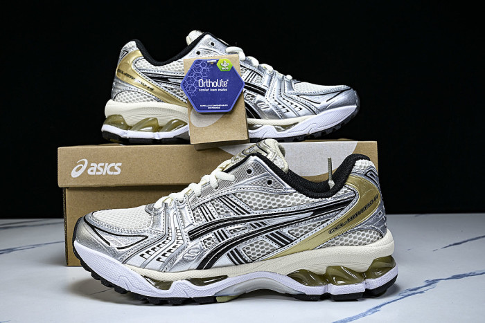 1203A537-200 GEL KAYANO 14 SPORTY AND CASUAL BREATHABLE RUNNING SHOES GOLDEN/WHITE