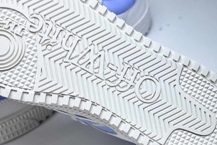 THICK-SOLED MULTI-COLOR CASUAL SPORTS SHOES WHITE/BLUE/WHITE